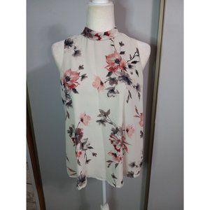 Rose & Olive Small Floral Lined Halter Occasion Lightweight Colorful Top
